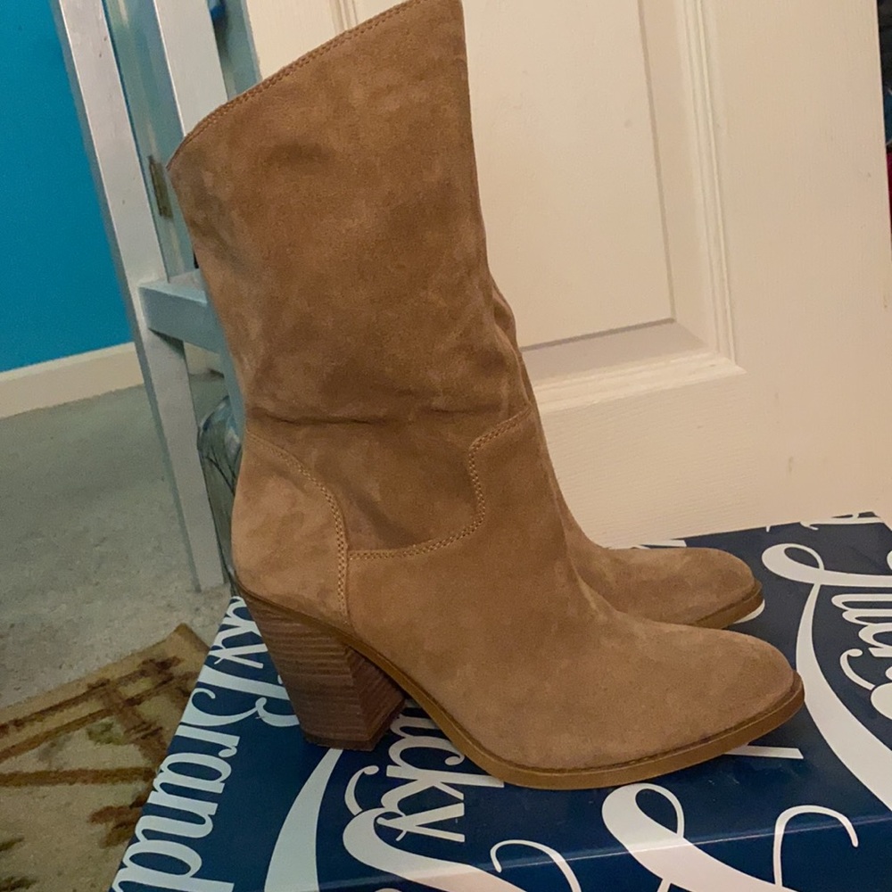 🤎Leather Lucky Brand Tan Boots Women’s 9.5🤎 - Picture 4 of 8